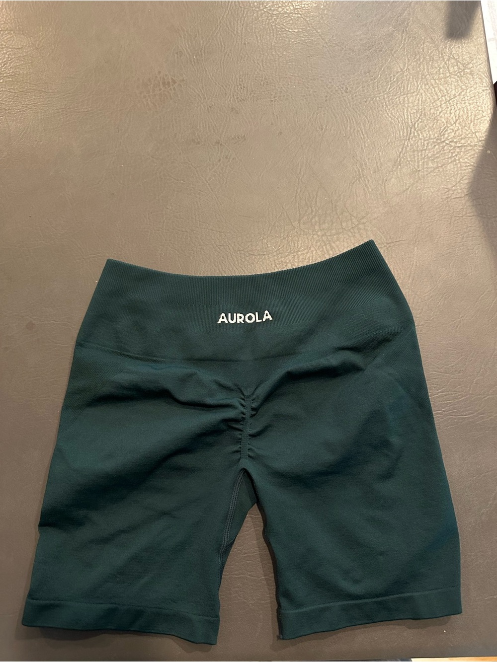 Aurola Dark Teal High-Waist Athletic Bike shorts / micro shorts